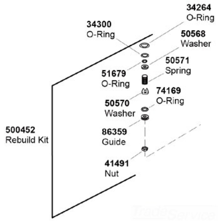 KOHLER Rebuild Kit, Diverter 500452